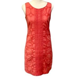 Eliza J sleeveless 100% cotton lined dress. Pink. Size 2. Zipper back.